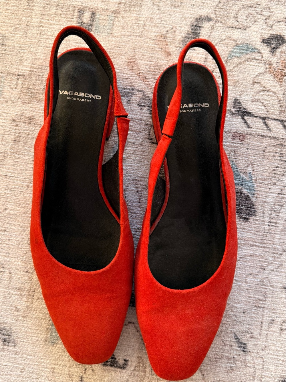 Vagabond Red Suede Slingback Mules